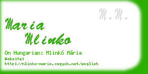 maria mlinko business card