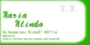 maria mlinko business card